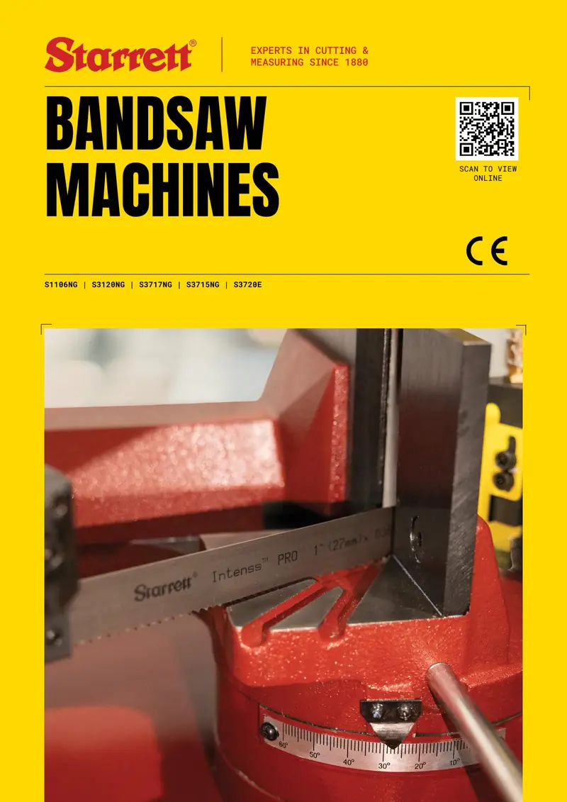 Starrett Bandsaw Machines catalogue cover